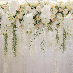 Double Layer Backdrop with 5-7ft Floral Garland