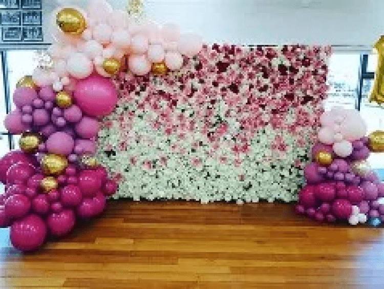 Double Layer Backdrop with Balloon Garland