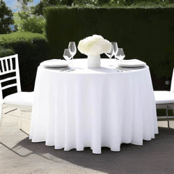 White Round Tablecloth
